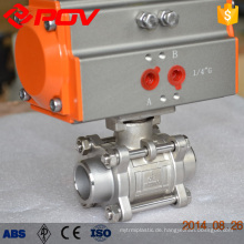 PPL welded pneumatic actuator 3 pc ball valve dn 125